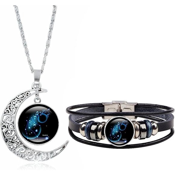 NEW Zodiac Necklace Bracelet Set for Men Gifts 12 Constellation Necklace… - Picture 15 of 15